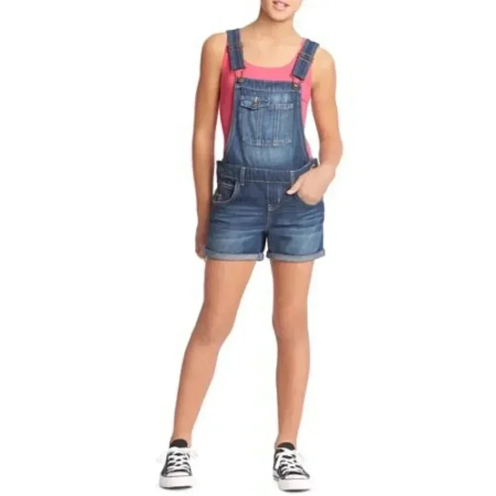 LEI Denim Cuffed Short Overalls Solange Shortalls